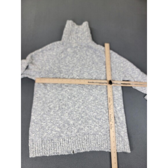 L.L.Bean Sweater Mens XL Gray White Marled Knit Cotton Full Zip Cardigan Pockets - Picture 8 of 11